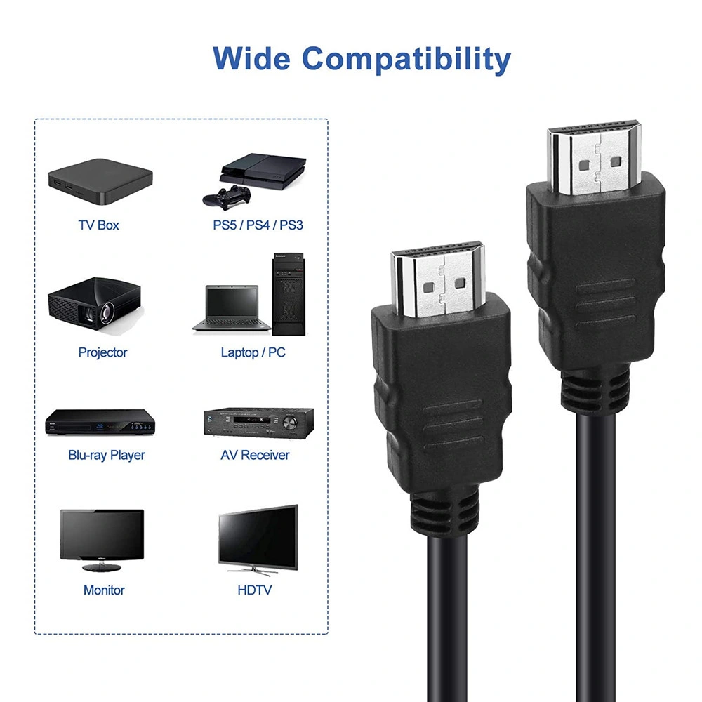 High Quality 4K120Hz 8K 60Hz 48gbps 2160p 0.5m 1m 2m 3m 5m 10m 30m HDMI HDTV 8K Cable for Video